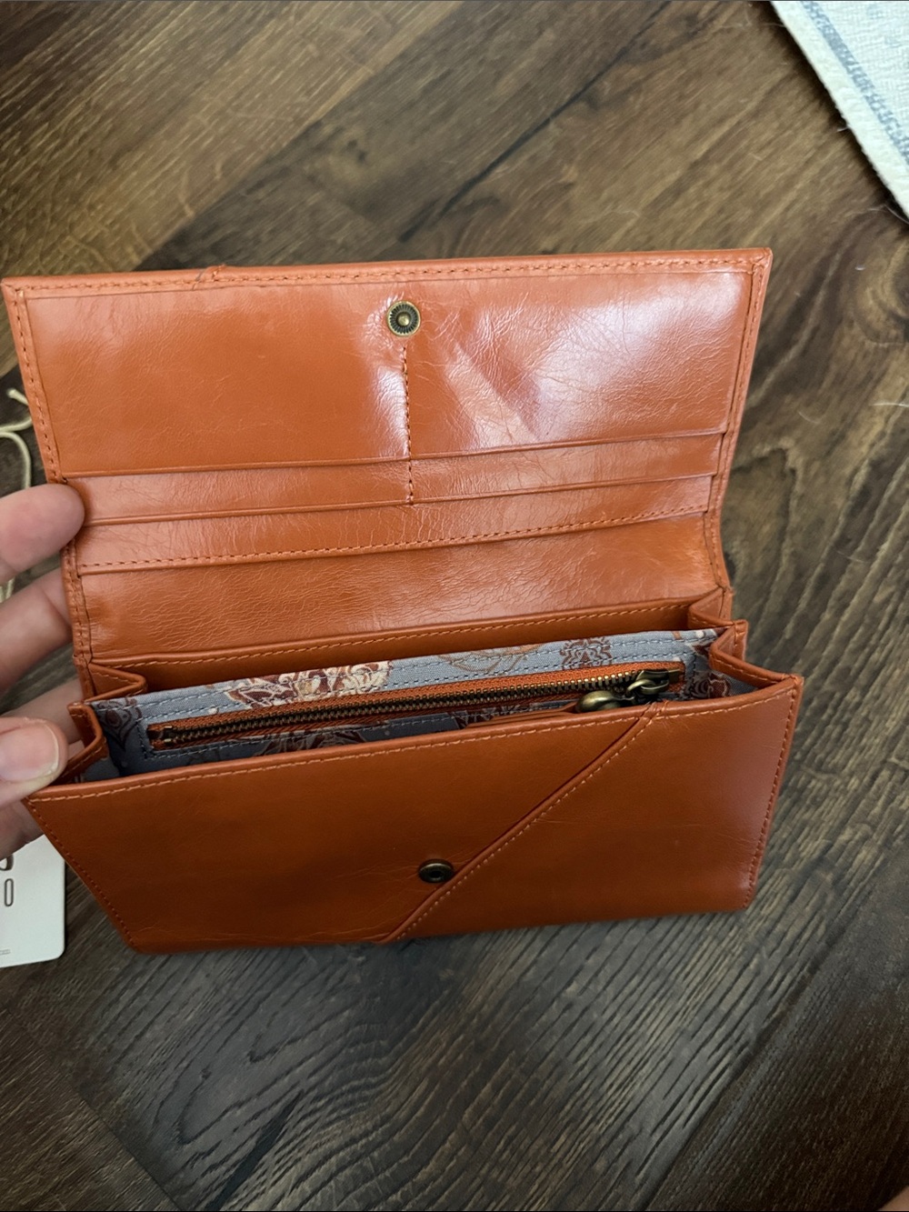 HOBO Leather Fold-Over Wallet Clutch - Picture 2 of 5
